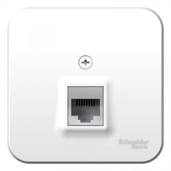 Розетка компьютерная 1-м ОП Blanca RJ45 кат.5E с изолир. пластиной бел. SE BLNIA045001 ТехноИмпульс