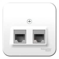 Розетка компьютерная 2-м ОП Blanca RJ45 кат.5E с изолир. пластиной бел. SE BLNIA045451 ТехноИмпульс