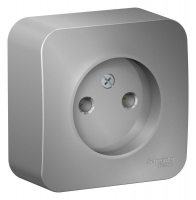 Розетка 1-м ОП Blanca 16А IP20 250В без заземл. без защ. шторок с изолир. пластиной алюм. SE BLNRA000113 ТехноИмпульс