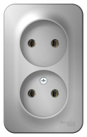 Розетка 2-м ОП Blanca 16А IP20 250В без заземл. без защ. шторок с изолир. пластиной алюм. SE BLNRA000213 ТехноИмпульс