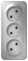 Розетка 3-м ОП Blanca 16А IP20 250В без заземл. без защ. шторок с изолир. пластиной алюм. SE BLNRA000313 ТехноИмпульс