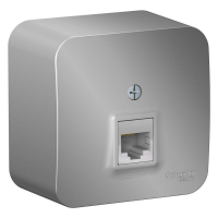 Розетка компьютерная 1-м ОП Blanca RJ45 кат.5E с изолир. пластиной алюм. SE BLNIA045003 ТехноИмпульс