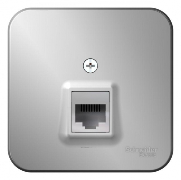 Розетка компьютерная 1-м ОП Blanca RJ45 кат.5E с изолир. пластиной алюм. SE BLNIA045003 ТехноИмпульс