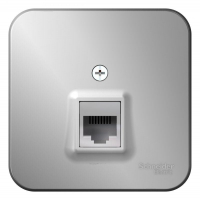 Розетка компьютерная 1-м ОП Blanca RJ45 кат.5E с изолир. пластиной алюм. SE BLNIA045003 ТехноИмпульс