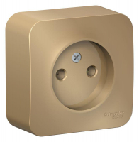 Розетка 1-м ОП Blanca 16А IP20 250В без заземл. без защ. шторок с изолир. пластиной титан SE BLNRA000114 ТехноИмпульс