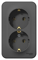 Розетка 2-м ОП Blanca 16А IP20 250В с заземл. без защ. шторок антрацит SE BLNRA010206 ТехноИмпульс