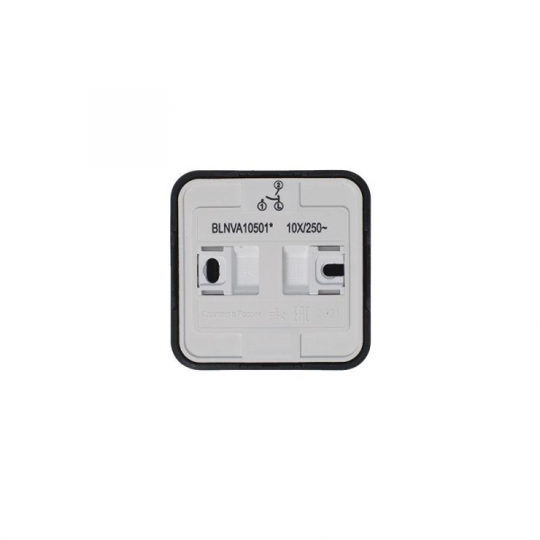 Выключатель 2-кл. ОП Blanca 10А IP20 (сх. 5) 250В с изолир. пластиной антрацит SE BLNVA105016 ТехноИмпульс