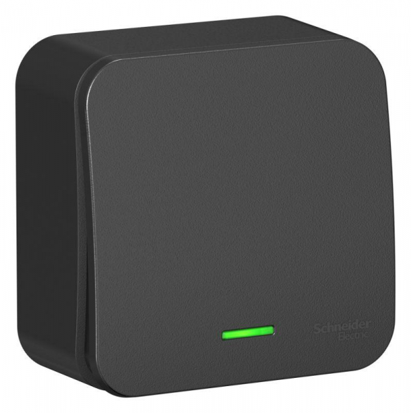 Переключатель проходной 1-кл. ОП Blanca 10А IP20 (сх. 6) 250В с подсветкой с изолир. пластиной антрацит SE BLNVA106116 ТехноИмпульс