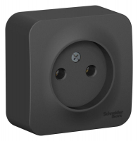 Розетка 1-м ОП Blanca 16А IP20 250В без заземл. без защ. шторок с изолир. пластиной антрацит SE BLNRA000116 ТехноИмпульс