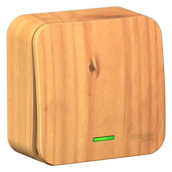 Выключатель 1-кл. ОП Blanca 10А IP20 (сх. 1) 250В с подсветкой с изолир. пластиной ясень SE BLNVA101115 ТехноИмпульс