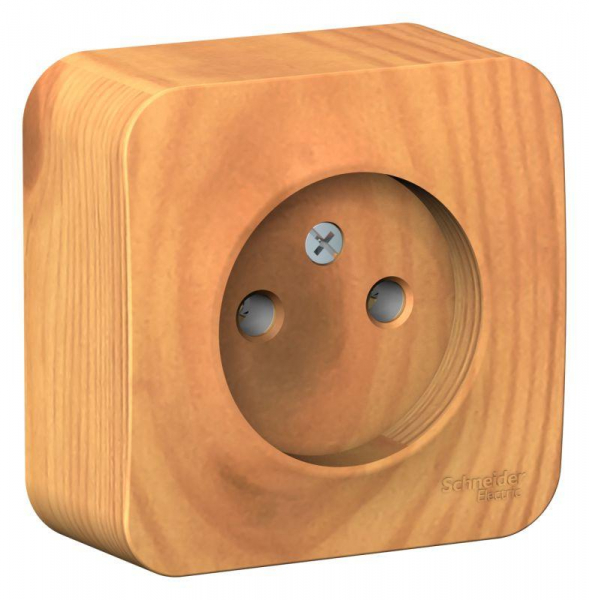 Розетка 1-м ОП Blanca 16А IP20 250В без заземл. без защ. шторок с изолир. пластиной ясень SE BLNRA000115 ТехноИмпульс