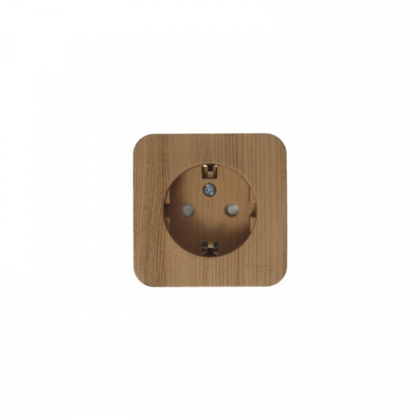 Розетка 1-м ОП Blanca 16А IP20 250В с заземл. защ. шторки с изолир. пластиной ясень SE BLNRA011115 ТехноИмпульс