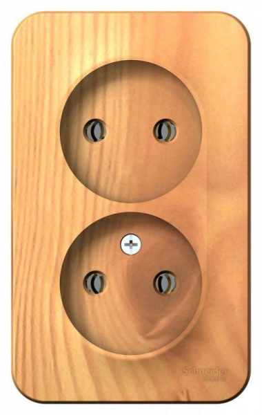 Розетка 2-м ОП Blanca 16А IP20 250В без заземл. без защ. шторок с изолир. пластиной ясень SE BLNRA000215 ТехноИмпульс