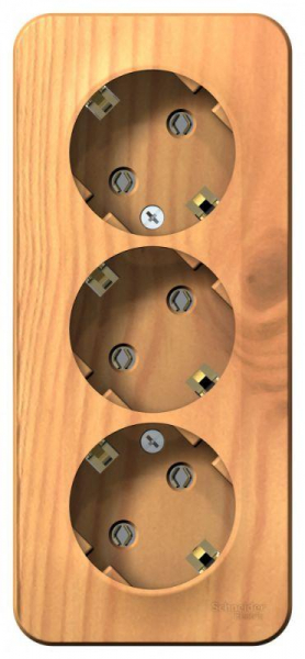 Розетка 3-м ОП Blanca 16А IP20 250В с заземл. без защ. шторок с изолир. пластиной ясень SE BLNRA010315 ТехноИмпульс