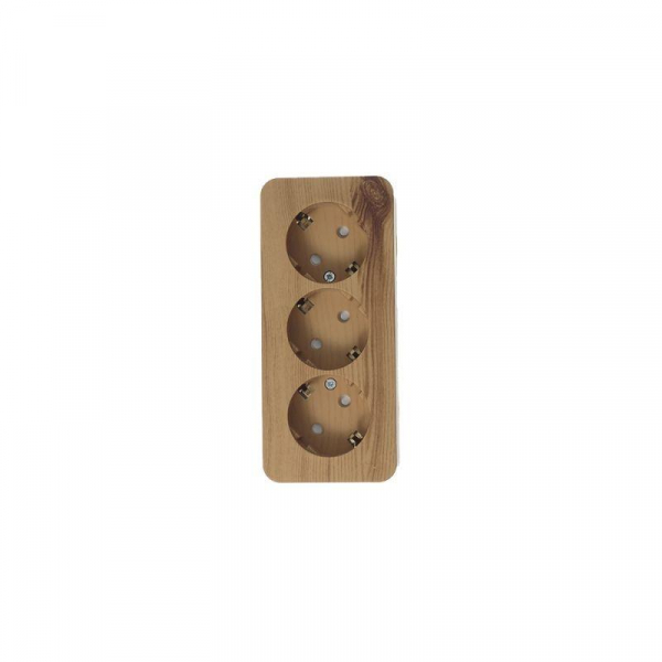 Розетка 3-м ОП Blanca 16А IP20 250В с заземл. защ. шторки с изолир. пластиной ясень SE BLNRA011315 ТехноИмпульс