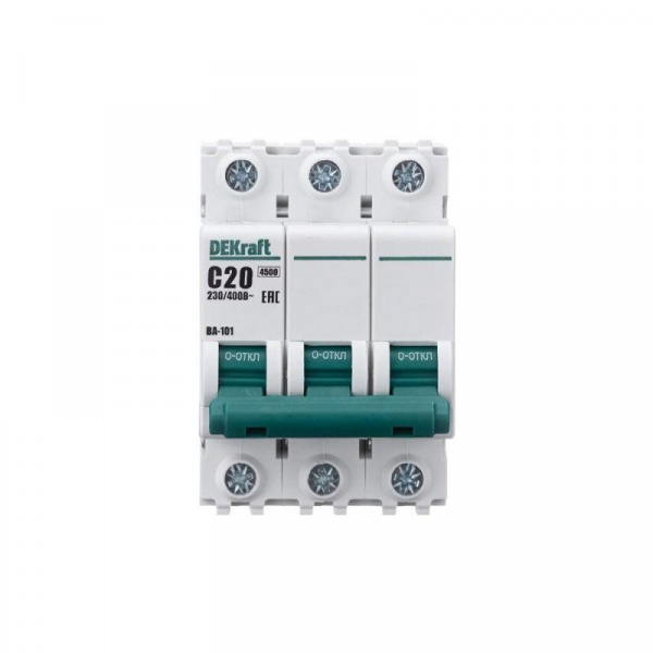 Выключатель автоматический модульный 3п C 20А 4.5кА ВА-101 DEKraft 11079DEK ТехноИмпульс