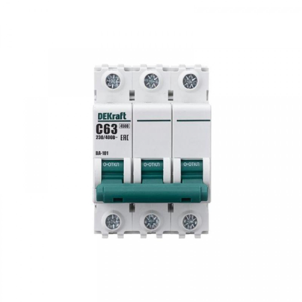 Выключатель автоматический модульный 3п C 63А 4.5кА ВА-101 DEKraft 11084DEK ТехноИмпульс