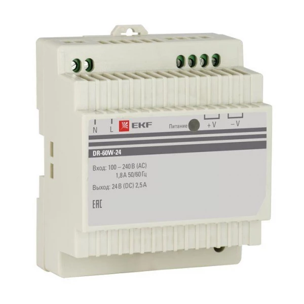 Блок питания 24В DR-60W-24 EKF dr-60w-24 ТехноИмпульс