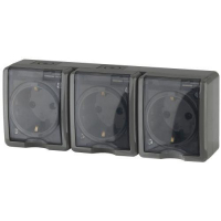 Розетка 3-м ОП Эра Эксперт 11-2405-03 16А IP54 16AX 250В 3х2P+E сер. Эра Б0020721 ТехноИмпульс