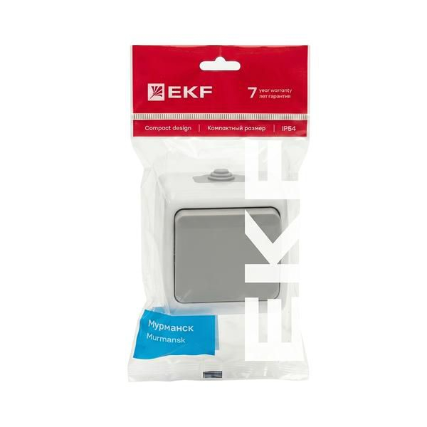 Выключатель 1-кл. ОП Мурманск 10А IP54 сер. EKF EFV10-021-30-54 ТехноИмпульс