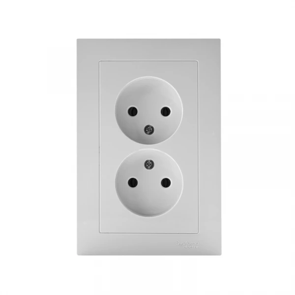 Розетка 2-м СП AtlasDesign 16А IP20 без заземл. в сборе бел. SE ATN000120 ТехноИмпульс