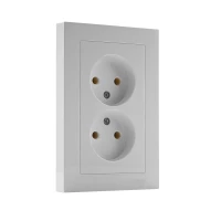 Розетка 2-м СП AtlasDesign 16А IP20 без заземл. в сборе бел. SE ATN000120 ТехноИмпульс