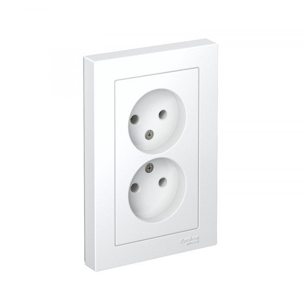 Розетка 2-м СП AtlasDesign 16А IP20 без заземл. в сборе бел. SE ATN000120 ТехноИмпульс