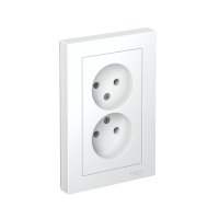 Розетка 2-м СП AtlasDesign 16А IP20 без заземл. в сборе бел. SE ATN000120 ТехноИмпульс