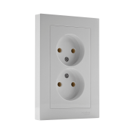 Розетка 2-м СП AtlasDesign 16А IP20 без заземл. в сборе бел. SE ATN000120 ТехноИмпульс