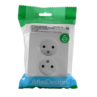 Розетка 2-м СП AtlasDesign 16А IP20 без заземл. в сборе бел. SE ATN000120 ТехноИмпульс