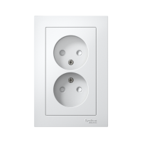 Розетка 2-м СП AtlasDesign 16А IP20 без заземл. защ. шторки в сборе бел. SE ATN000122 ТехноИмпульс