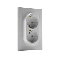 Розетка 2-м СП AtlasDesign 16А IP20 с заземл. в сборе бел. SE ATN000124 ТехноИмпульс