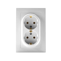 Розетка 2-м СП AtlasDesign 16А IP20 с заземл. в сборе бел. SE ATN000124 ТехноИмпульс