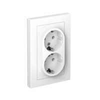 Розетка 2-м СП AtlasDesign 16А IP20 с заземл. в сборе бел. SE ATN000124 ТехноИмпульс