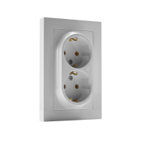 Розетка 2-м СП AtlasDesign 16А IP20 с заземл. в сборе бел. SE ATN000124 ТехноИмпульс