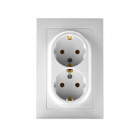 Розетка 2-м СП AtlasDesign 16А IP20 с заземл. в сборе бел. SE ATN000124 ТехноИмпульс