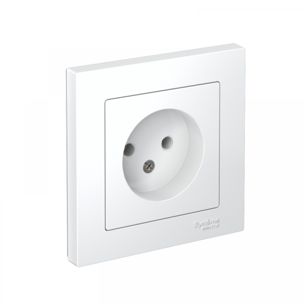 Розетка 1-м СП AtlasDesign 16А IP20 без заземл. в сборе бел. SE ATN000140 ТехноИмпульс