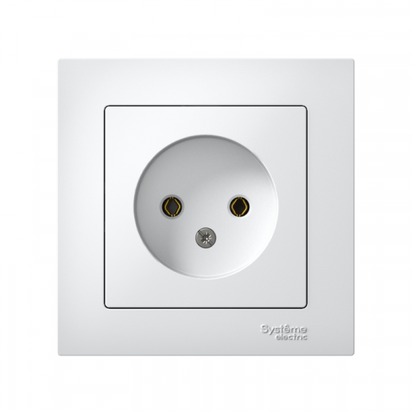 Розетка 1-м СП AtlasDesign 16А IP20 без заземл. в сборе бел. SE ATN000140 ТехноИмпульс