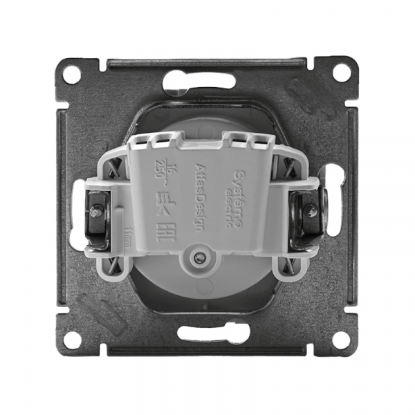 Розетка 1-м СП AtlasDesign 16А IP20 без заземл. без защ. шторок механизм бел. SE ATN000141 ТехноИмпульс