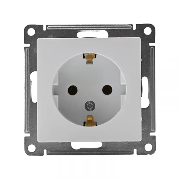 Розетка 1-м СП AtlasDesign 16А IP20 с заземл. механизм бел. SE ATN000143 ТехноИмпульс