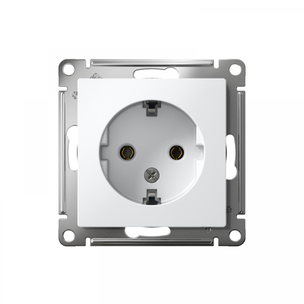 Розетка 1-м СП AtlasDesign 16А IP20 с заземл. механизм бел. SE ATN000143 ТехноИмпульс