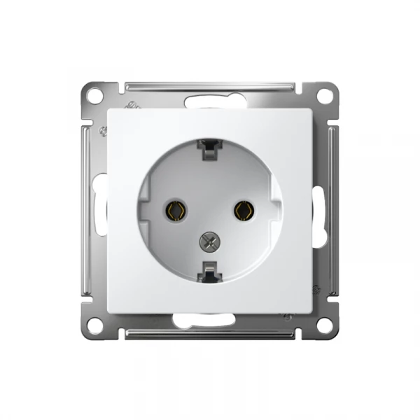 Розетка 1-м СП AtlasDesign 16А IP20 с заземл. механизм бел. SE ATN000143 ТехноИмпульс