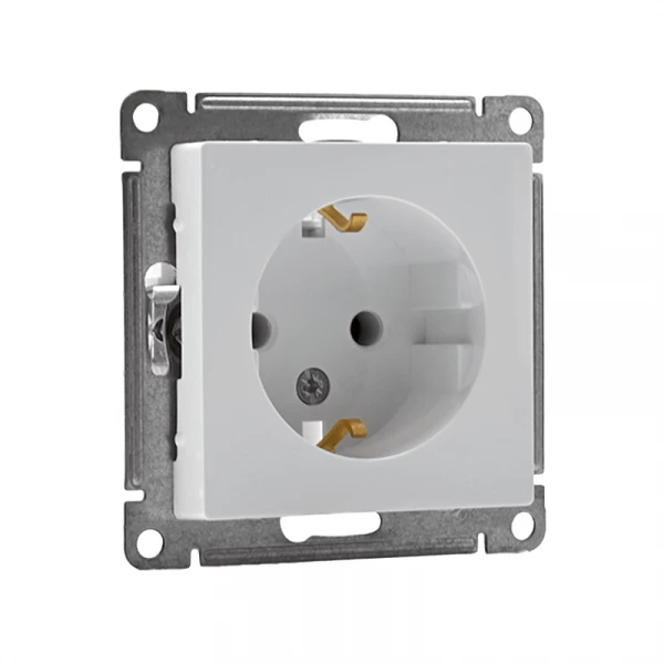 Розетка 1-м СП AtlasDesign 16А IP20 с заземл. механизм бел. SE ATN000143 ТехноИмпульс