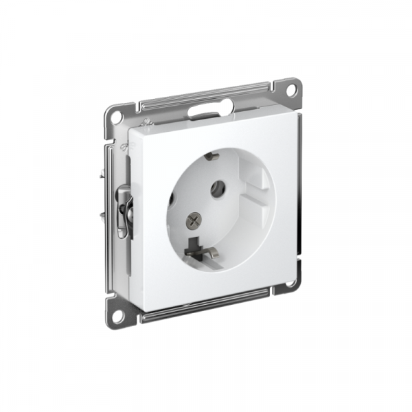 Розетка 1-м СП AtlasDesign 16А IP20 с заземл. механизм бел. SE ATN000143 ТехноИмпульс