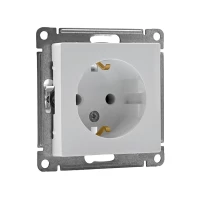 Розетка 1-м СП AtlasDesign 16А IP20 с заземл. механизм бел. SE ATN000143 ТехноИмпульс