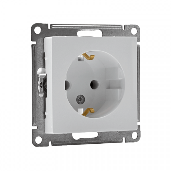 Розетка 1-м СП AtlasDesign 16А IP20 с заземл. механизм бел. SE ATN000143 ТехноИмпульс