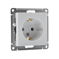 Розетка 1-м СП AtlasDesign 16А IP20 с заземл. механизм бел. SE ATN000143 ТехноИмпульс