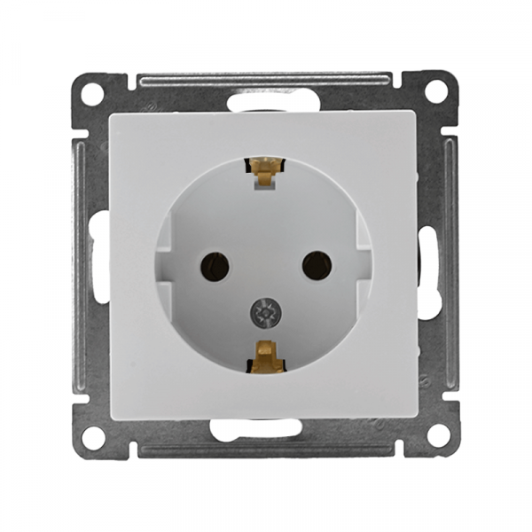 Розетка 1-м СП AtlasDesign 16А IP20 с заземл. механизм бел. SE ATN000143 ТехноИмпульс