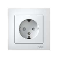 Розетка 1-м СП AtlasDesign 16А IP20 с заземл. защ. шторки в сборе бел. SE ATN000144 ТехноИмпульс