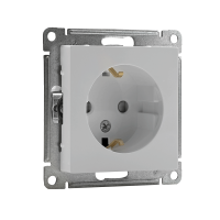 Розетка 1-м СП AtlasDesign 16А IP20 с заземл. защ. шторки механизм бел. SE ATN000145 ТехноИмпульс